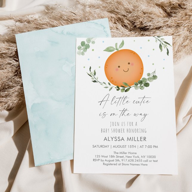 Invitación Little Cutie Greenery Baby Shower (Subido por el creador)
