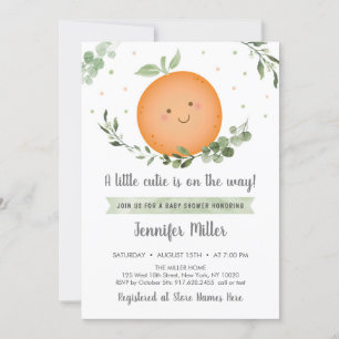 Invitación Little Cutie Greenery Baby Shower