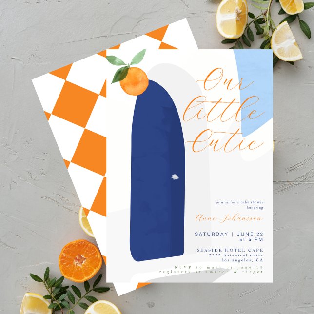 Invitación Little Cutie Modern Mediterran Baby Shower (Subido por el creador)