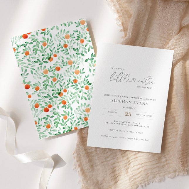 Invitación Little Cutie Modern Watercolor Baby Shower (Subido por el creador)