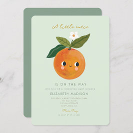 Invitación Little Cutie Naranja Baby Shower