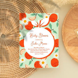 Invitación Little Cutie Naranja Baby Shower