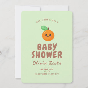 Invitación Little Cutie Naranja Baby Shower