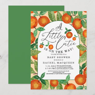 Invitación Little Cutie Naranja Botanit Baby Shower