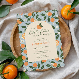 Invitación Little Cutie Naranja Citrus Baby Shower