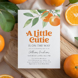 Invitación Little Cutie Naranja Citrus Baby Shower