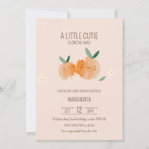 Invitación Little Cutie Naranja Citrus Botanus Baby Shower
