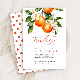 Invitación Little Cutie Naranja Clementine Baby Shower