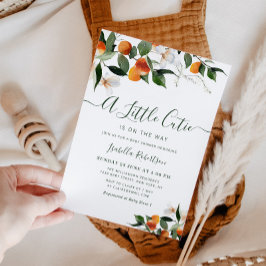 Invitación LITTLE CUTIE | naranjas cítricos con ducha de bebé