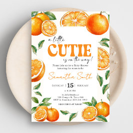 Invitación Little Cutie Orange Baby Shower