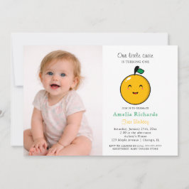 Invitación  Little Cutie Orange Citrus 1st Birthday 