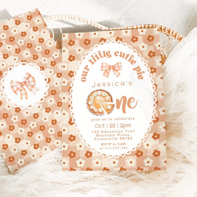 Invitación Little Cutie Pie 1er cumpleaños floral (Subido por el creador)