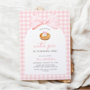 Invitación Little Cutie Pie Coquette Primer Cumpleaños