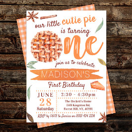 Invitación Little Cutie Pie Fall 1er cumpleaños