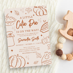 Invitación Little Cutie Pie Fall Baby Shower