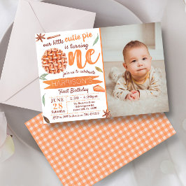 Invitación Little Cutie Pie Fall Photo 1er cumpleaños