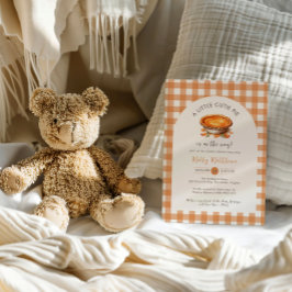 Invitación Little Cutie Pie Fall Pumpkin Gingham Baby Shower