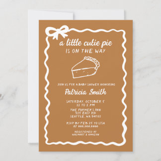 Invitación Little Cutie Pie mano dibujar doodle Fall Baby Sho