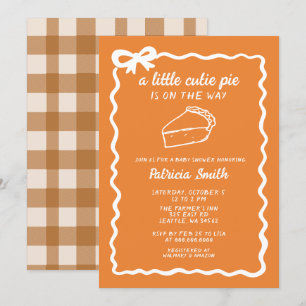 Invitación Little Cutie Pie mano dibujar doodle Fall Baby Sho