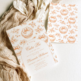 Invitación Little Cutie Pie moderno Toile arch Ducha bebé