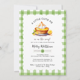 Invitación Little Cutie Pie Watercolor Gingham Baby Shower
