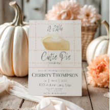 Little Cutie Pie Watercolor Pink Fall Baby Shower