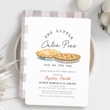 Little Cutie Pies Twins White Gingham Baby Shower