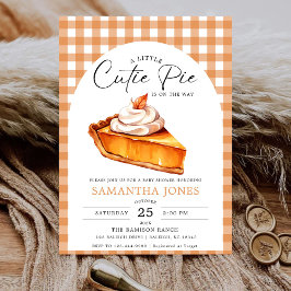 Invitación Little Cutie Pimpkin Fall Gingham Baby Shower