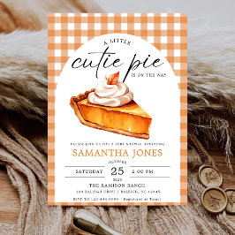 Invitación Little Cutie Pimpkin Fall Gingham Baby Shower