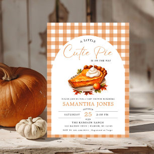 Invitación Little Cutie Pimpkin Fall Gingham Baby Shower