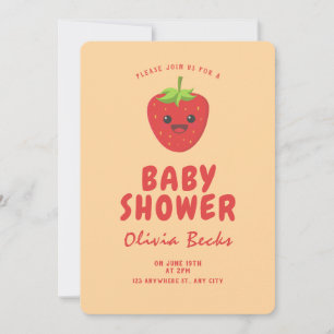 Invitación Little Cutie Strawberry Baby Shower