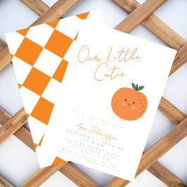 Invitación Little Cutie Tangerine Citrus Baby Shower