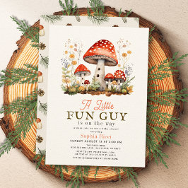 Invitación Little Diun Guy Mushroom Boy Baby Shower