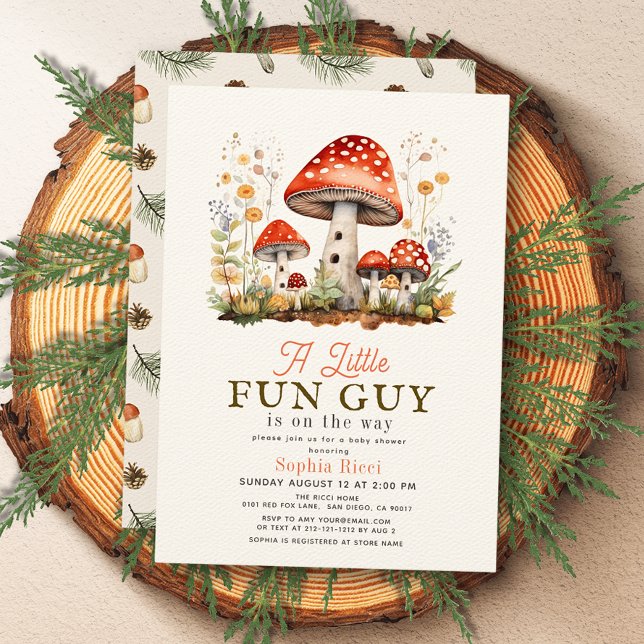 Invitación Little Diun Guy Mushroom Boy Baby Shower (Subido por el creador)