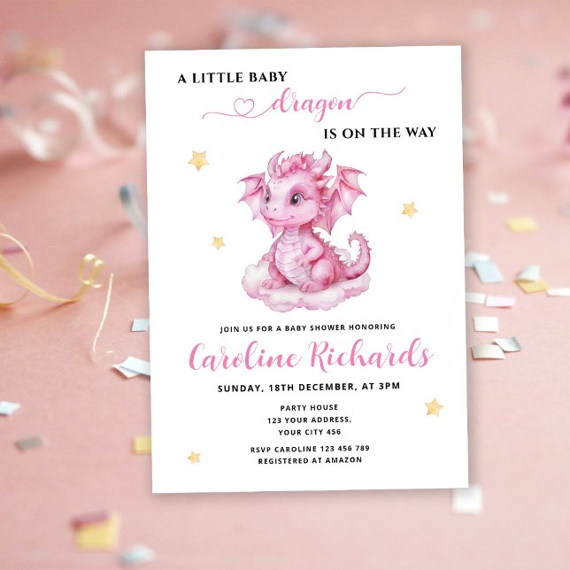 Invitación Little Dragon está en camino a Baby Shower (Subido por el creador)