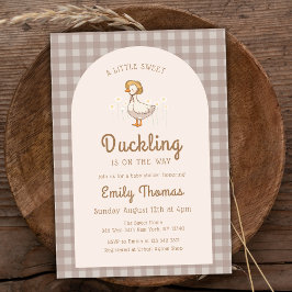 Invitación Little Duckhouse Gingham Baby Shower