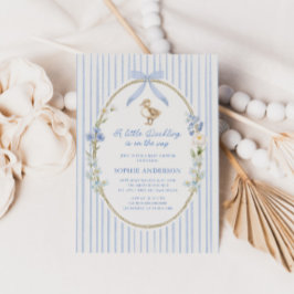 Invitación Little Duckling Cottage Blue Baby Shower