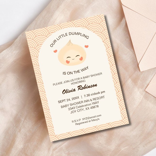 Invitación Little Dumpling Dim Sum Baby Shower (Subido por el creador)