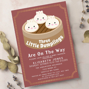 Invitación Little Dumpling Triplets Baby Shower