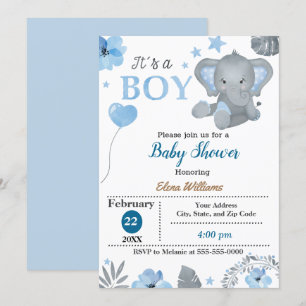 Invitación Little Elephant Baby Shower