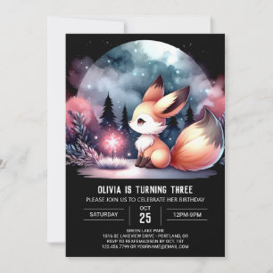 Invitación Little Enchanted Fox Birday
