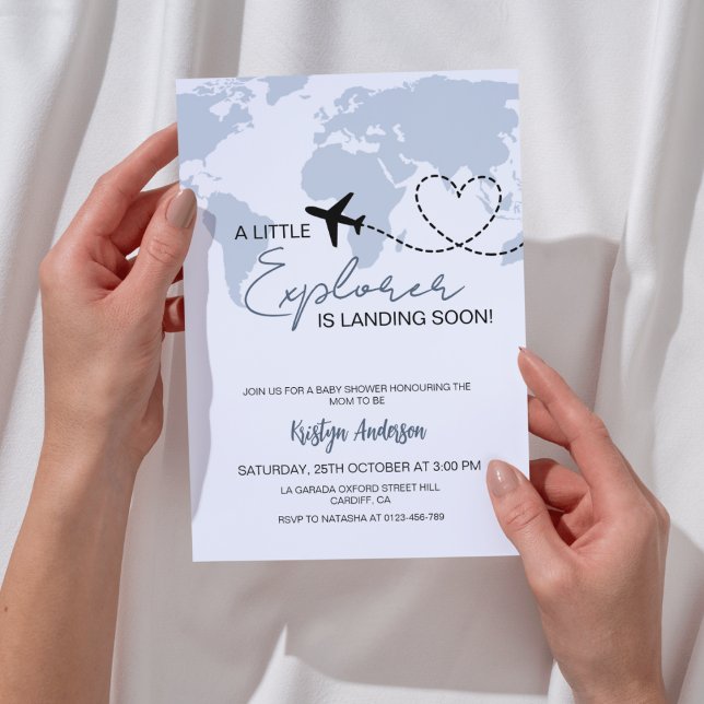 Invitación Little Explorer Boy Baby Shower (Subido por el creador)