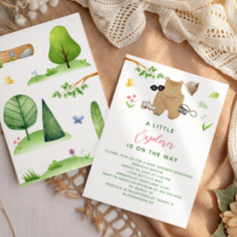 Invitación Little Explorer Woodland Forest Hiking Baby Shower