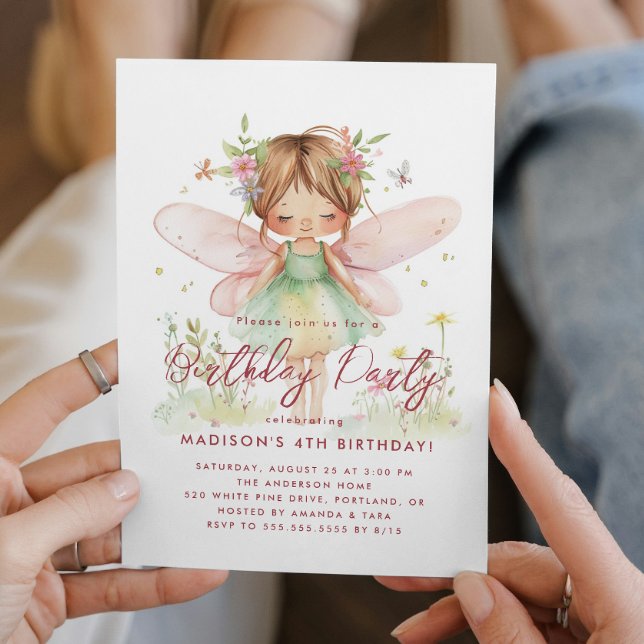 Invitación Little Fairy Ballerina Pink Birday Party (Subido por el creador)