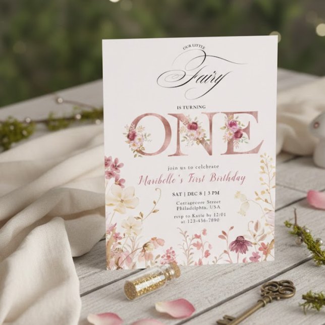 Invitación Little Fairy Floral Garden First Birthday  (Subido por el creador)