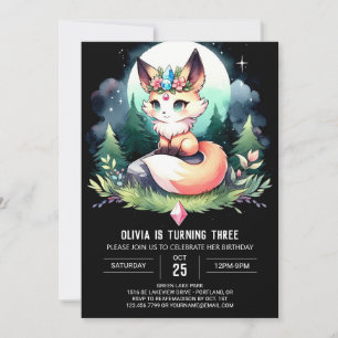Invitación Little Fantasy Fox Birday digital