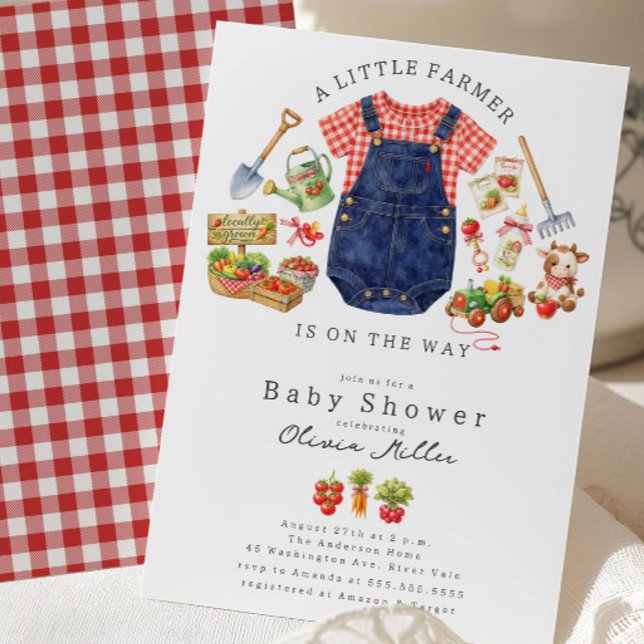Invitación Little Farmer Baby Shower Invitation (Subido por el creador)