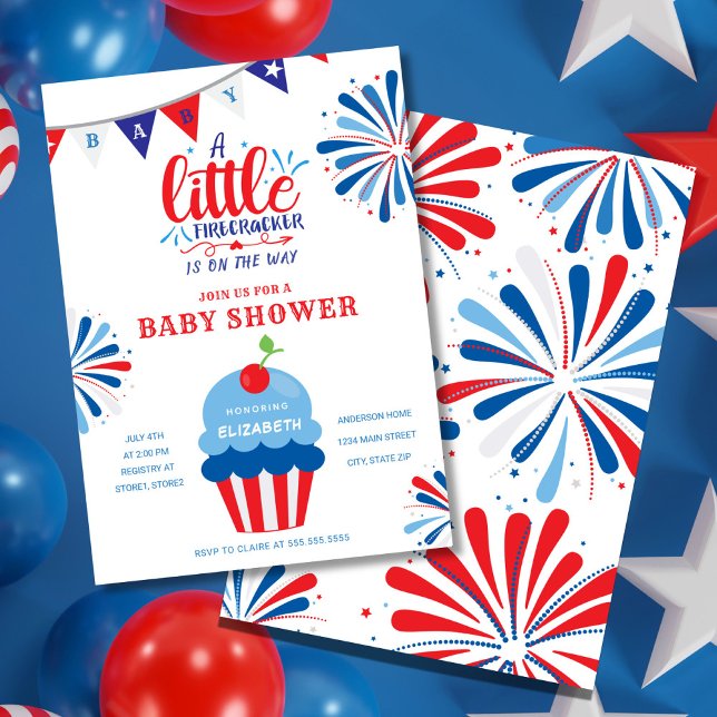 Invitación Little Firecracker 4 de julio de Baby Shower (Subido por el creador)