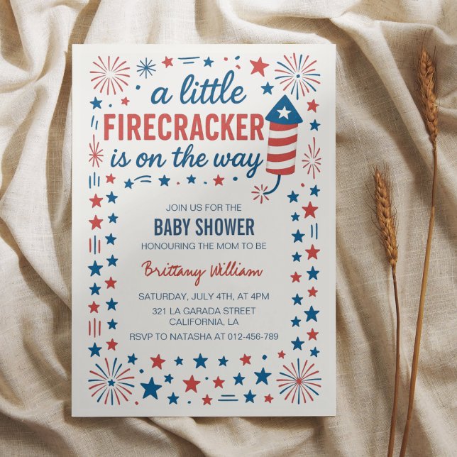 Invitación Little Firecracker 4 de julio de Baby Shower (Subido por el creador)