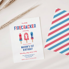 Invitación Little Firecracker, 4 de julio, Fiesta de cumpleañ